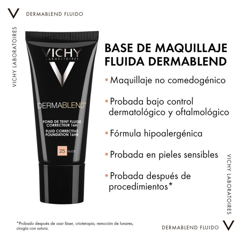 Vichy Dermablend Base de Maquillaje Fluido 25 x30ml - Imagen 3