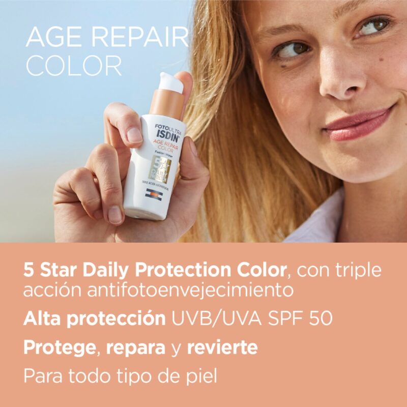Isdin Fotoultra Age Repair Fusion Water Con Color Spf50+ x50Ml - Imagen 3