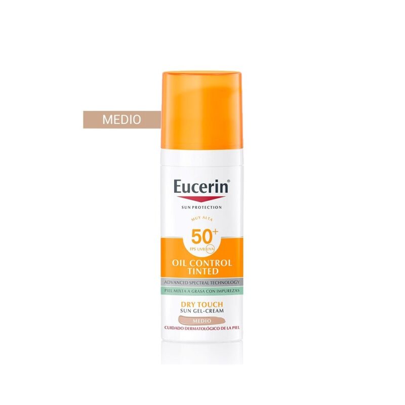 Eucerin Protector Solar Sun Face Oil Control Con Color Tono Medio SPF50+ X50ML