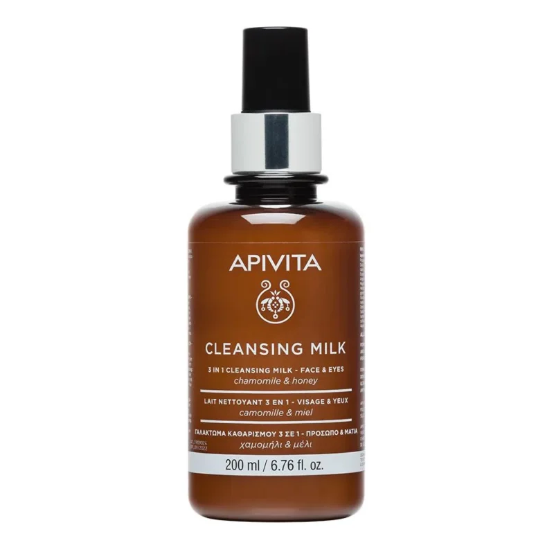 Apivita Cleansing Milk Rostro y Ojos 3 en 1 - Leche Limpiadora x200Ml
