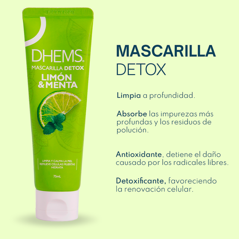 Dhems Mascarilla Detox Limon y Menta x75Ml - Imagen 2