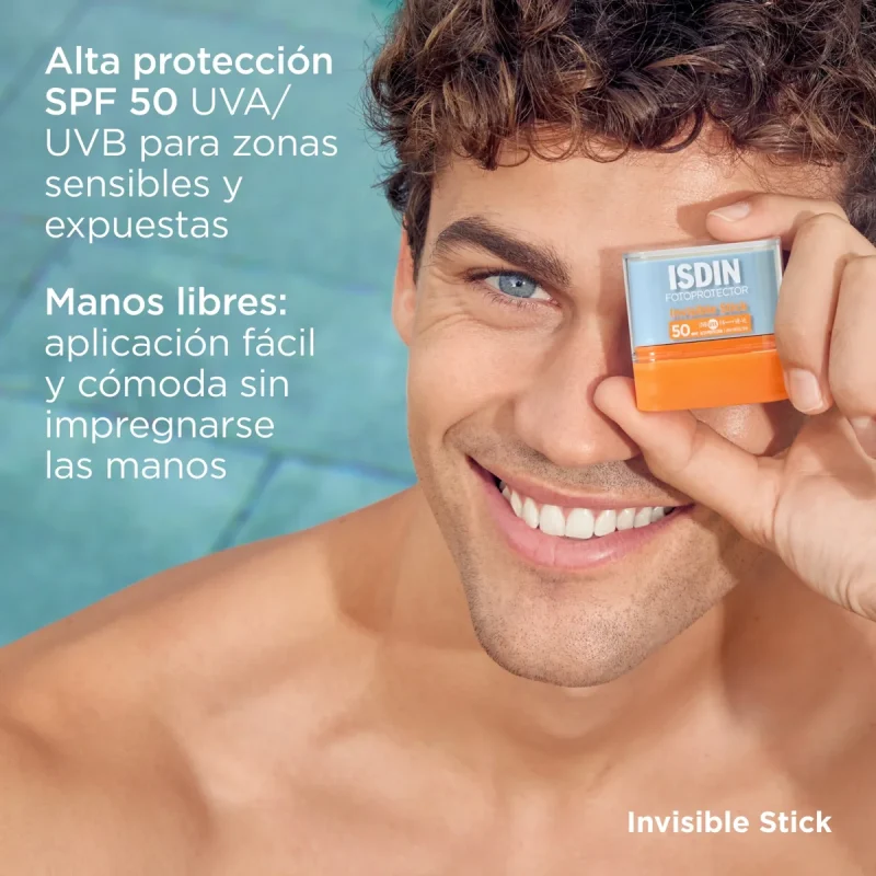 Isdin Fotoprotector Invisible Barra - Stick Spf50+ x10Gr - Imagen 2